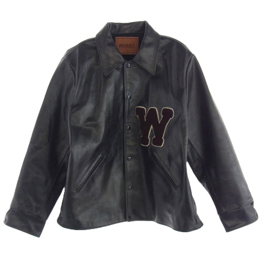 WEIRDO ウィアード WRD-15-AW-01 YETI JACKET イエティ 裏地コーデュロイ 牛革 レザー ジャケット ブラック系 XL【中古】