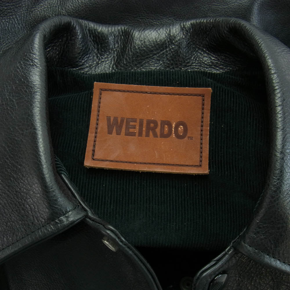 WEIRDO ウィアード WRD-15-AW-01 YETI JACKET イエティ 裏地コーデュロイ 牛革 レザー ジャケット ブラック系 XL【中古】