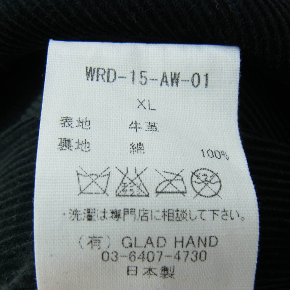 WEIRDO ウィアード WRD-15-AW-01 YETI JACKET イエティ 裏地コーデュロイ 牛革 レザー ジャケット ブラック系 XL【中古】