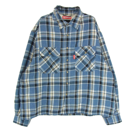 フラッター × PANTYDROPPER Double Face Check Shirts チェック 長袖 ネルシャツ ブルー系 サイズ表記無【中古】