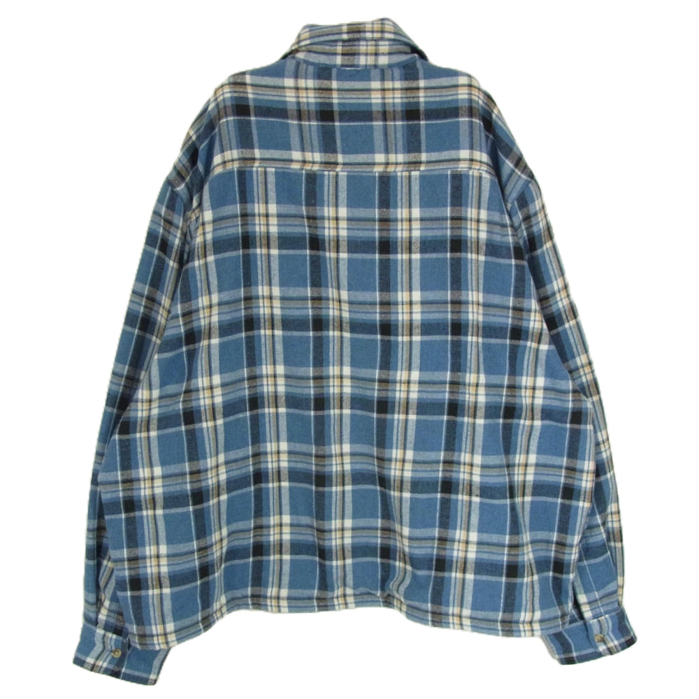 フラッター × PANTYDROPPER Double Face Check Shirts チェック 長袖 ネルシャツ ブルー系 サイズ表記無【中古】