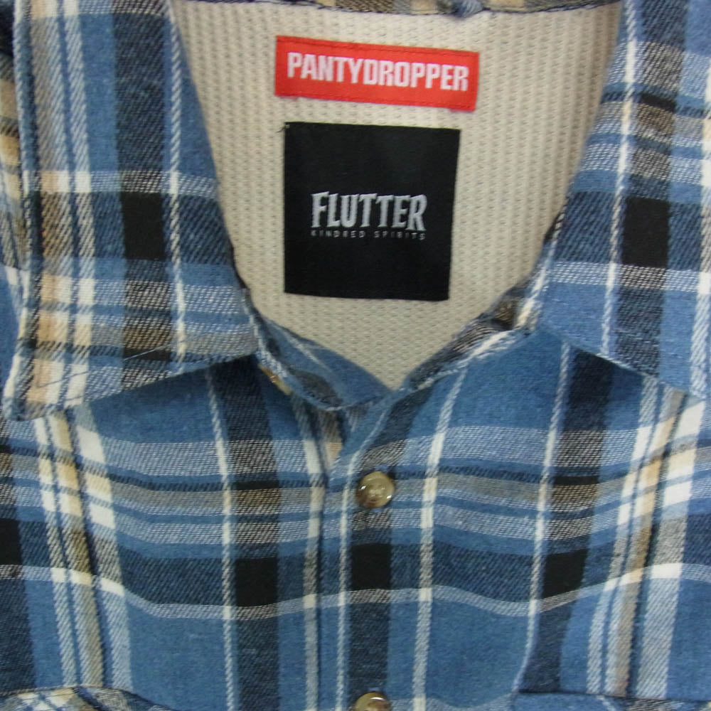フラッター × PANTYDROPPER Double Face Check Shirts チェック 長袖 ネルシャツ ブルー系 サイズ表記無【中古】