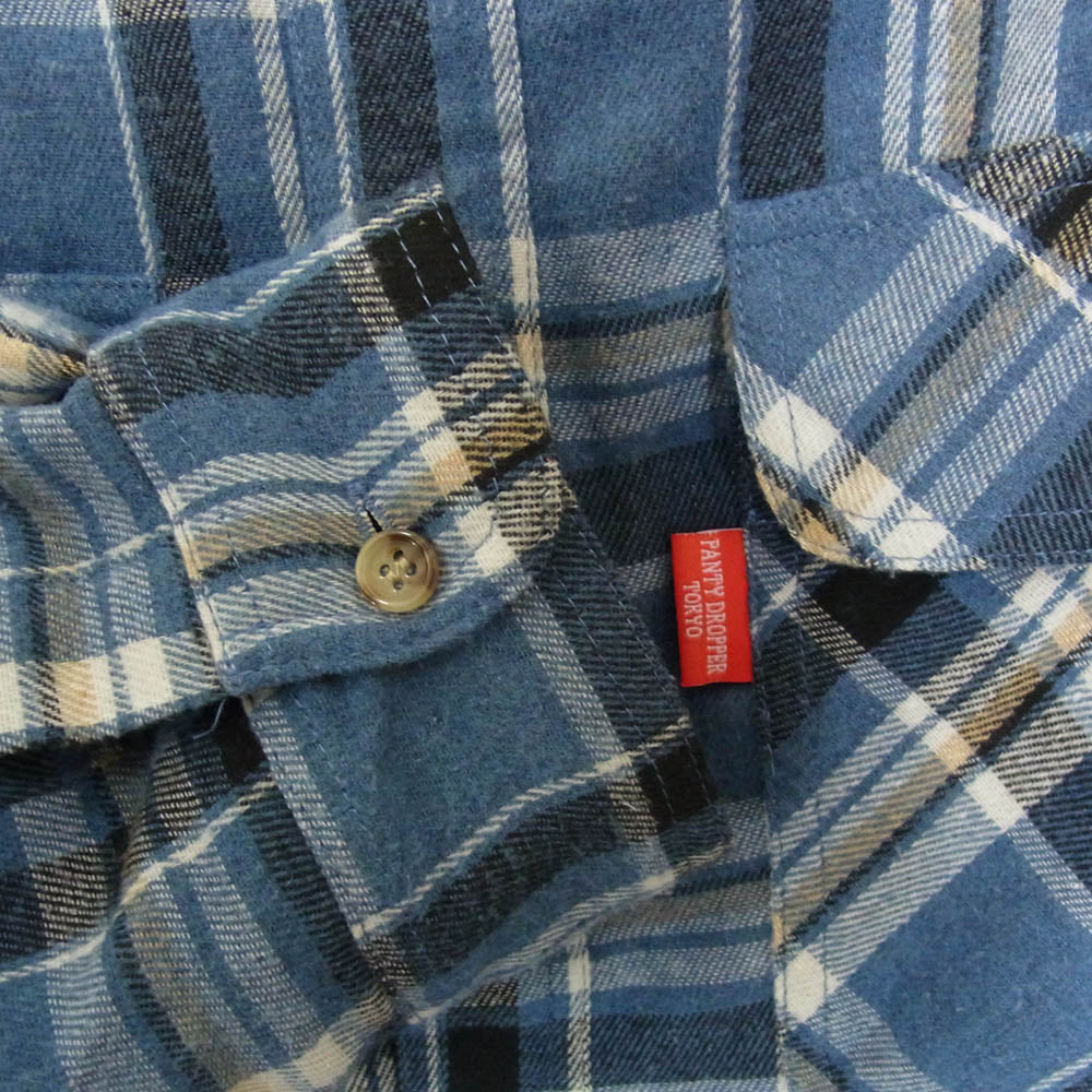 フラッター × PANTYDROPPER Double Face Check Shirts チェック 長袖 ネルシャツ ブルー系 サイズ表記無【中古】