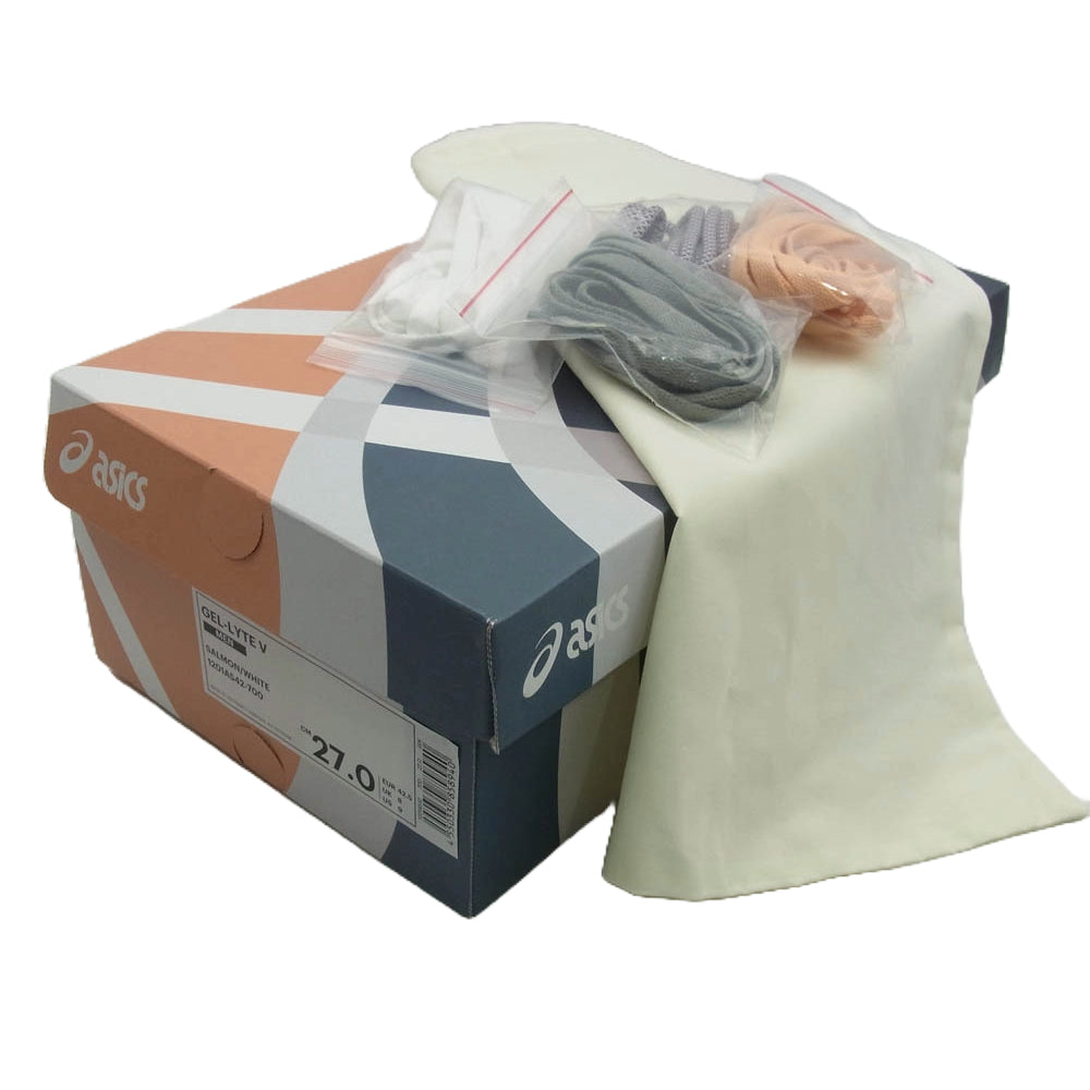 asics アシックス 1201A542-700 × KITH 10TH Gel-Lyte 5 Salmon Toe キス 10TH ゲルライト5 スニーカー ネイビー系 ピンク系 27cm【極上美品】【中古】