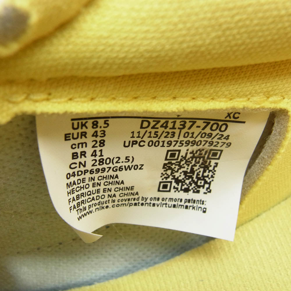 NIKE ナイキ DZ4137-700 フェイクバスターズ鑑定済 Travis Scott Women's Air Jordan 1 Retro Low OG トラヴィススコット ウィメンズ エアジョーダン1 レトロ ロー OG スニーカー イエロー系 28cm【新古品】【未使用】【中古】