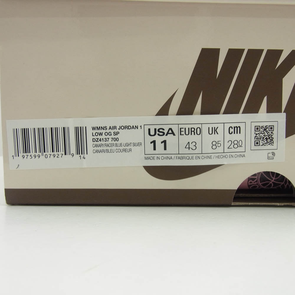 NIKE ナイキ DZ4137-700 フェイクバスターズ鑑定済 Travis Scott Women's Air Jordan 1 Retro Low OG トラヴィススコット ウィメンズ エアジョーダン1 レトロ ロー OG スニーカー イエロー系 28cm【新古品】【未使用】【中古】