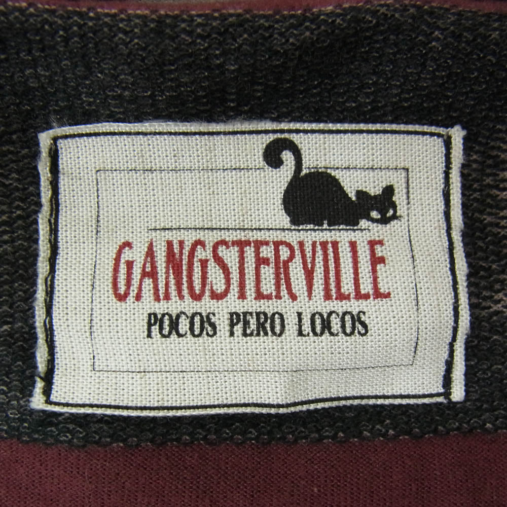 GANGSTERVILLE ギャングスタービル 総柄 ボーダー カーディガン ブラウン系 M【中古】