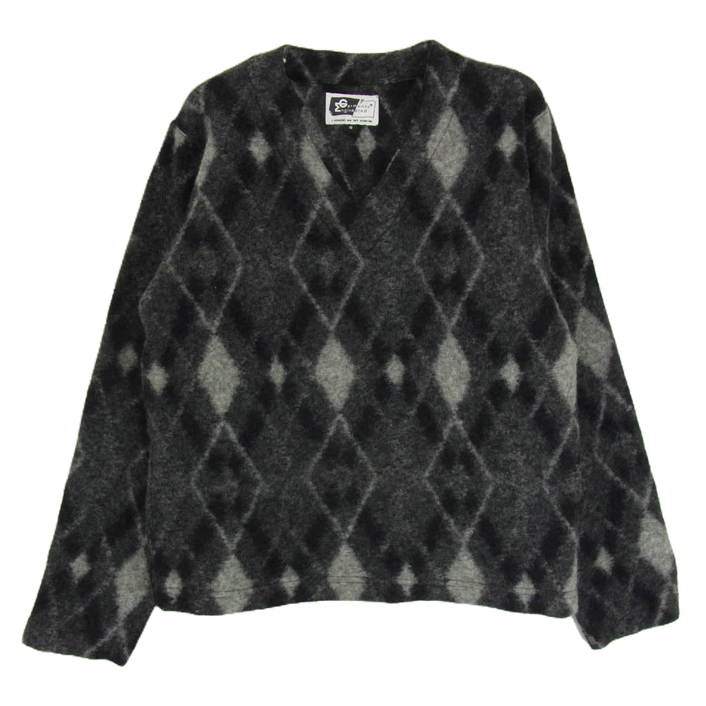 Engineered Garments エンジニアードガーメンツ アーガイル Vネック セーター ニット ブラック系 S【中古】