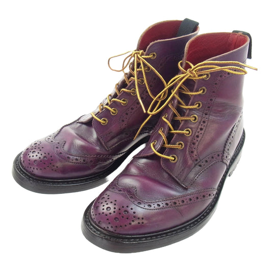 Tricker's トリッカーズ M2508 MALTON モールトン カントリーブーツ コマンドソール ワインレッド系 実寸26.5cm【中古】