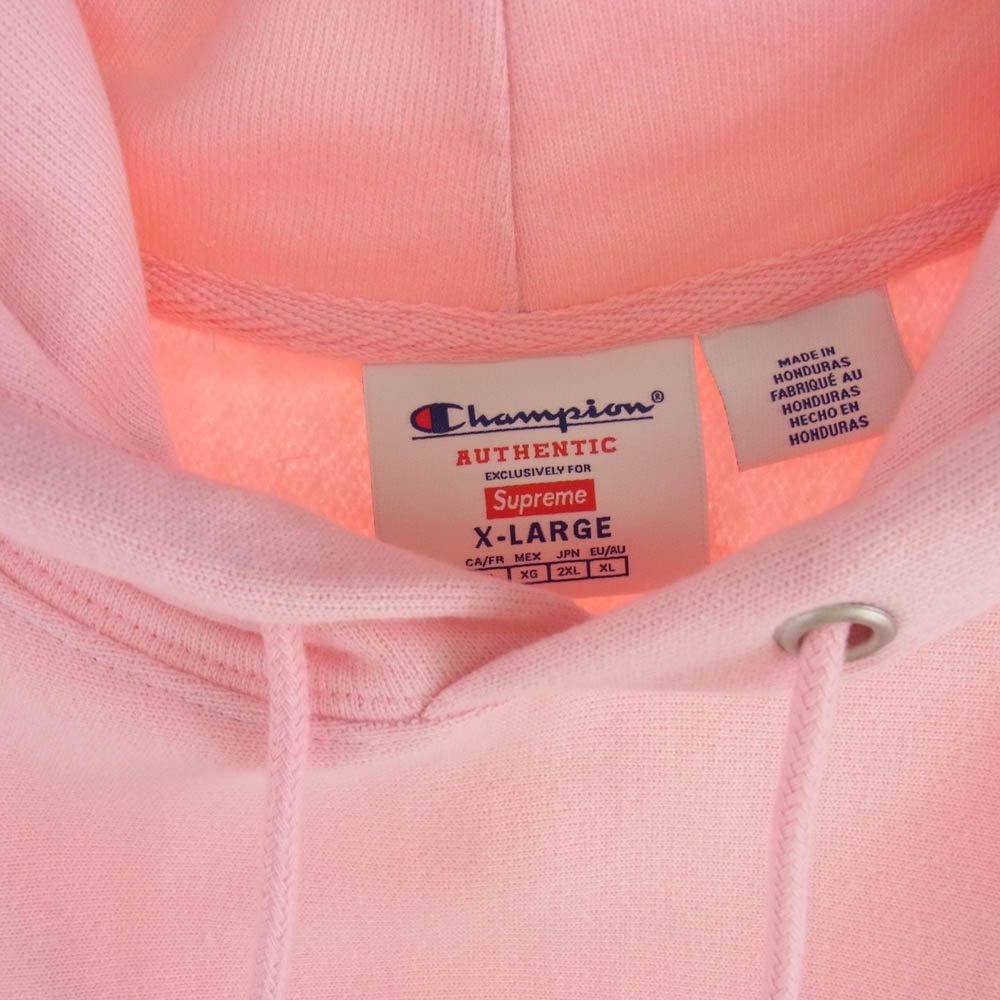 Supreme シュプリーム 25SS × Champion チャンピオン Hooded Sweatshirt フーデッド スウェットシャツ プルオーバー パーカー ピンク系 XL【新古品】【未使用】【中古】