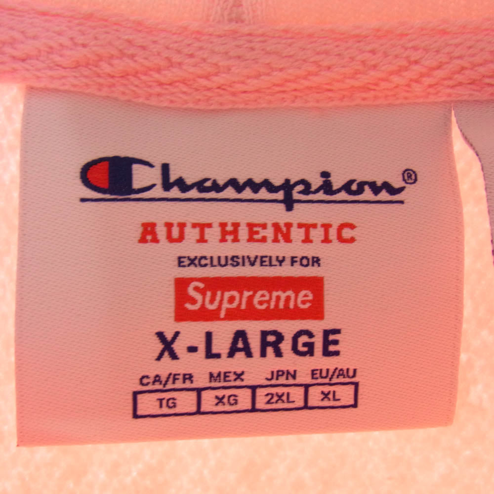 Supreme シュプリーム 25SS × Champion チャンピオン Hooded Sweatshirt フーデッド スウェットシャツ プルオーバー パーカー ピンク系 XL【新古品】【未使用】【中古】