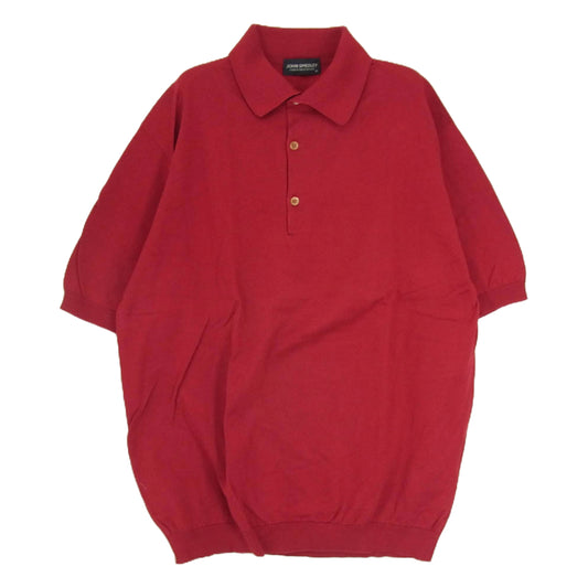 JOHN SMEDLEY ジョンスメドレー 半袖 ニット ポロシャツ レッド系 XL【極上美品】【中古】