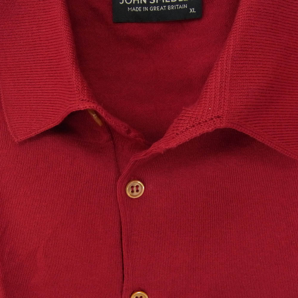 JOHN SMEDLEY ジョンスメドレー 半袖 ニット ポロシャツ レッド系 XL【極上美品】【中古】