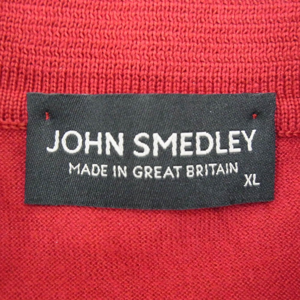 JOHN SMEDLEY ジョンスメドレー 半袖 ニット ポロシャツ レッド系 XL【極上美品】【中古】