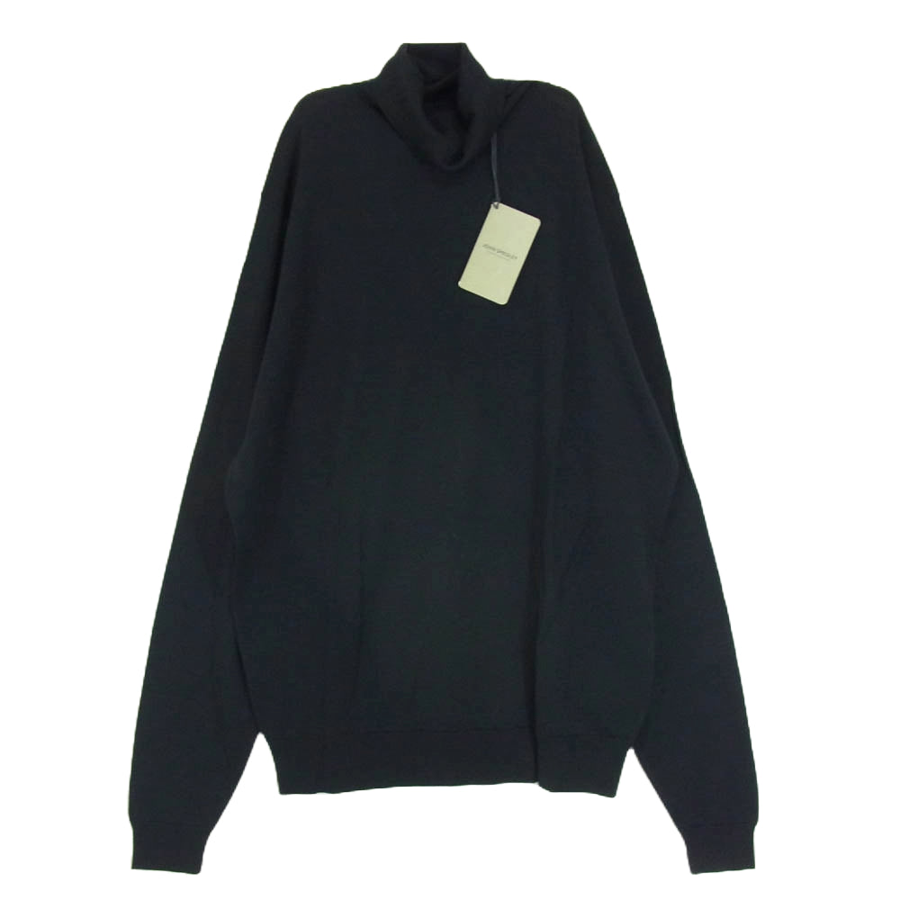 JOHN SMEDLEY ジョンスメドレー Cherwell Standard Fit Roll Neck Sweater チャーウェル タートルネック ニット 長袖 ブラック系 XL【極上美品】【中古】