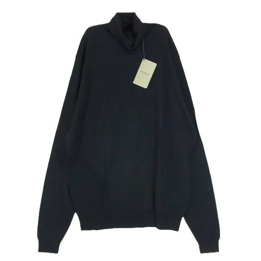 JOHN SMEDLEY ジョンスメドレー Cherwell Standard Fit Roll Neck Sweater チャーウェル タートルネック ニット 長袖 ブラック系 XL【極上美品】【中古】