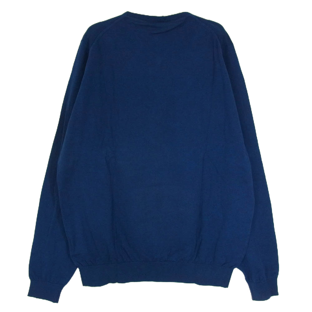JOHN SMEDLEY ジョンスメドレー SHIPTON HIGH V-NECK PULLOVER STANDARD FIT Vネック ニット 長袖 インディゴブルー系 XL【極上美品】【中古】