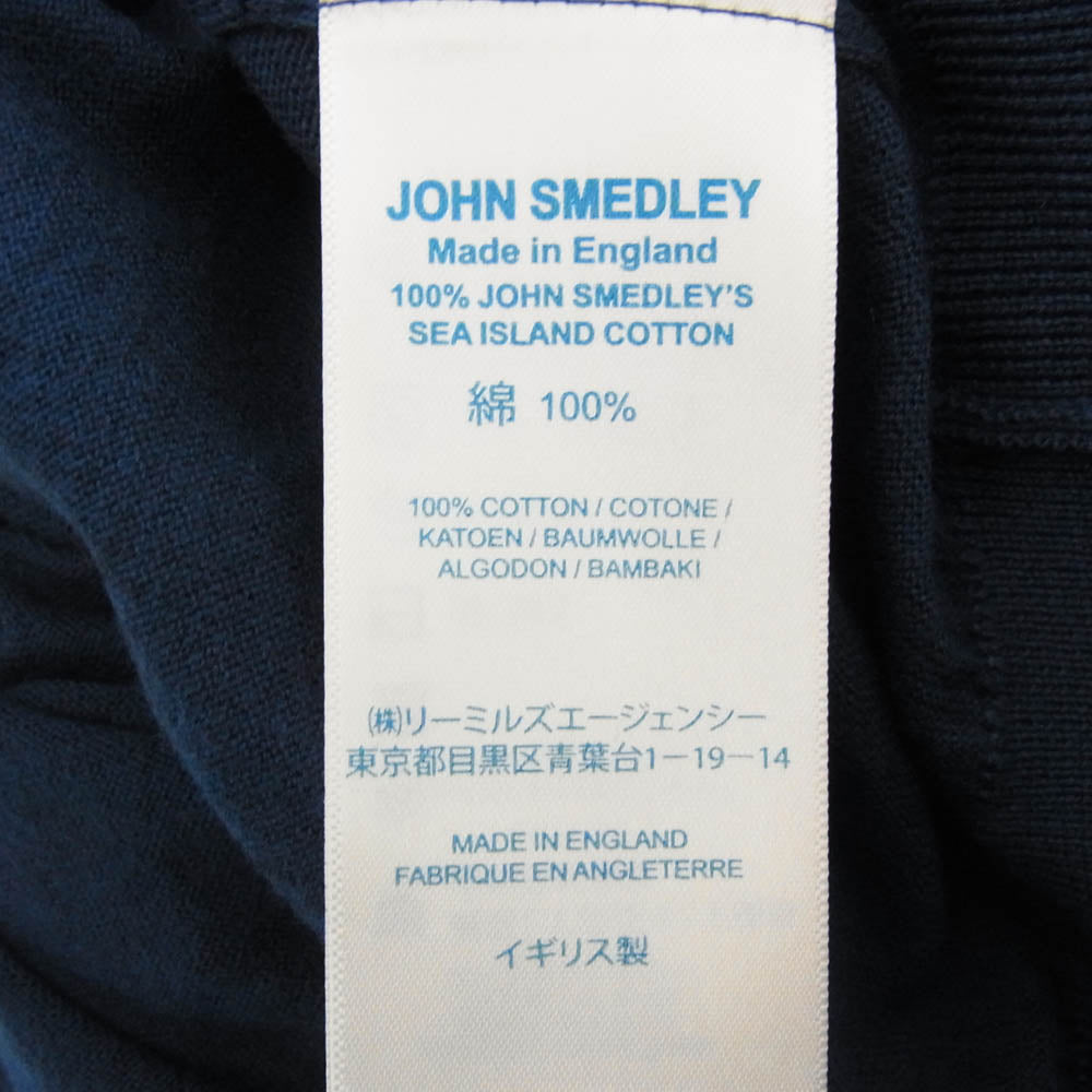 JOHN SMEDLEY ジョンスメドレー SHIPTON HIGH V-NECK PULLOVER STANDARD FIT Vネック ニット 長袖 インディゴブルー系 XL【極上美品】【中古】