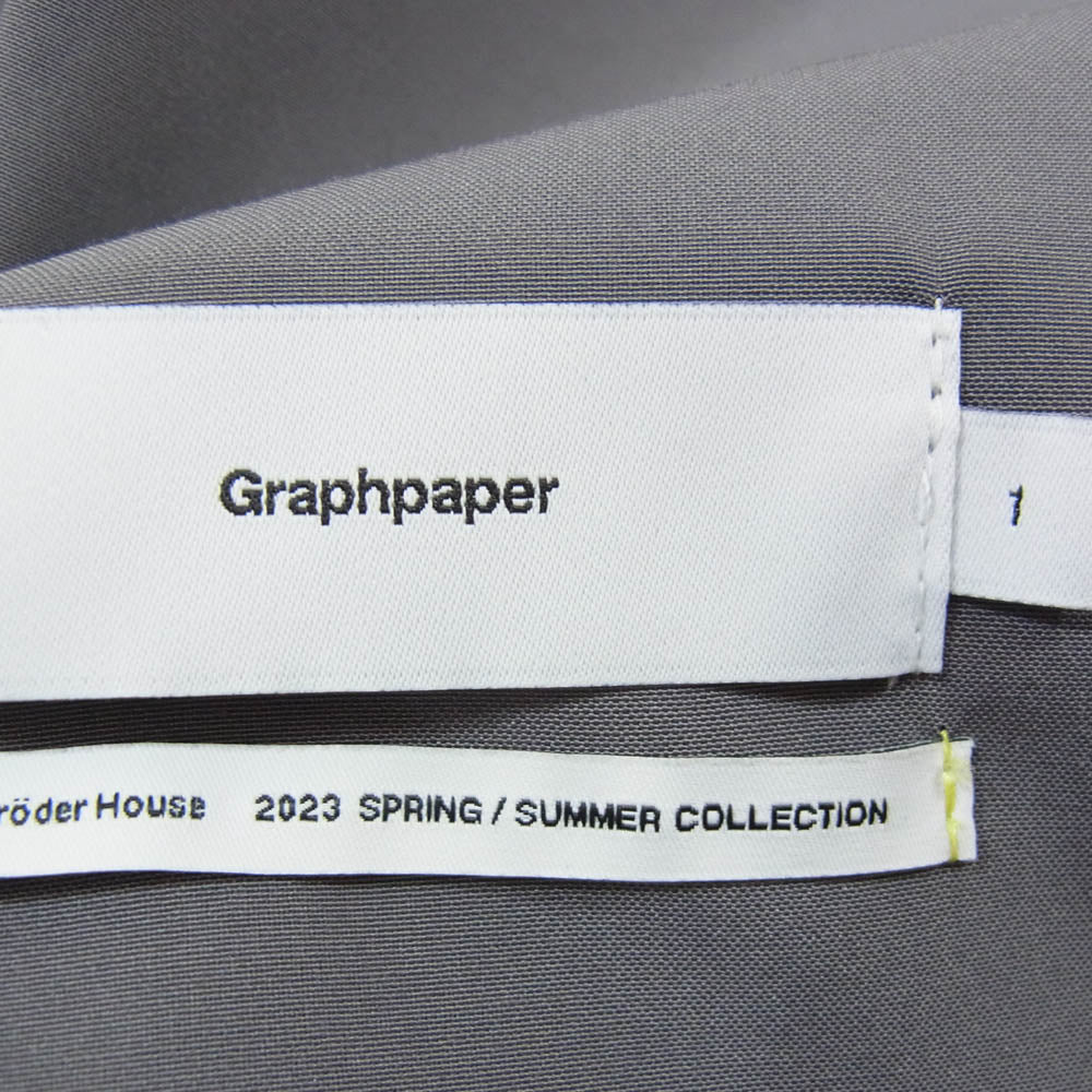 GRAPHPAPER グラフペーパー 23SS GM231-40027 Semi-Dull Poplin Track Shorts ショーツ ショートパンツ グレー系 1【美品】【中古】