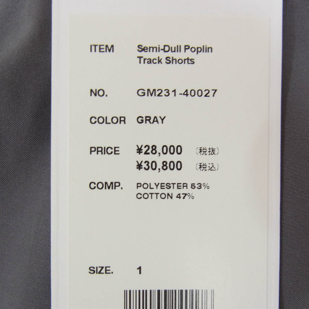 GRAPHPAPER グラフペーパー 23SS GM231-40027 Semi-Dull Poplin Track Shorts ショーツ ショートパンツ グレー系 1【美品】【中古】