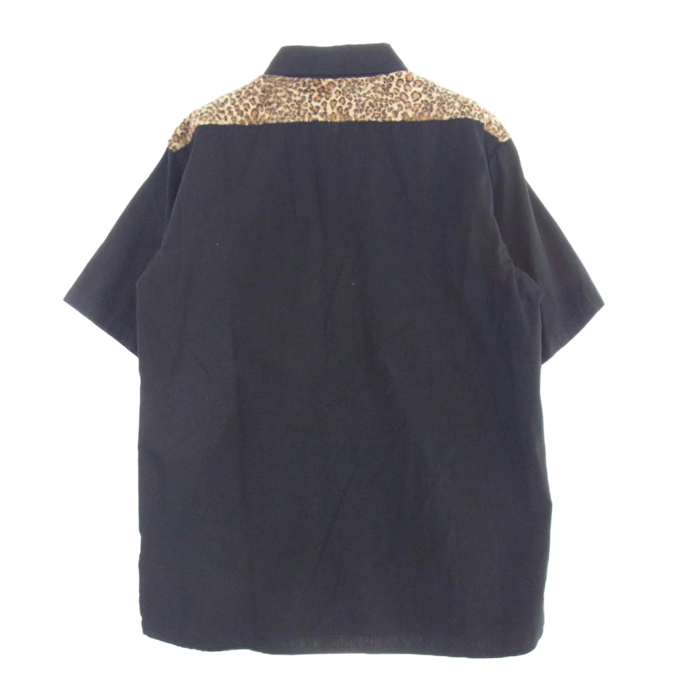 CRIMIE クライミー レオパード 切替 半袖 シャツ ワークシャツ ブラック系 XL【中古】