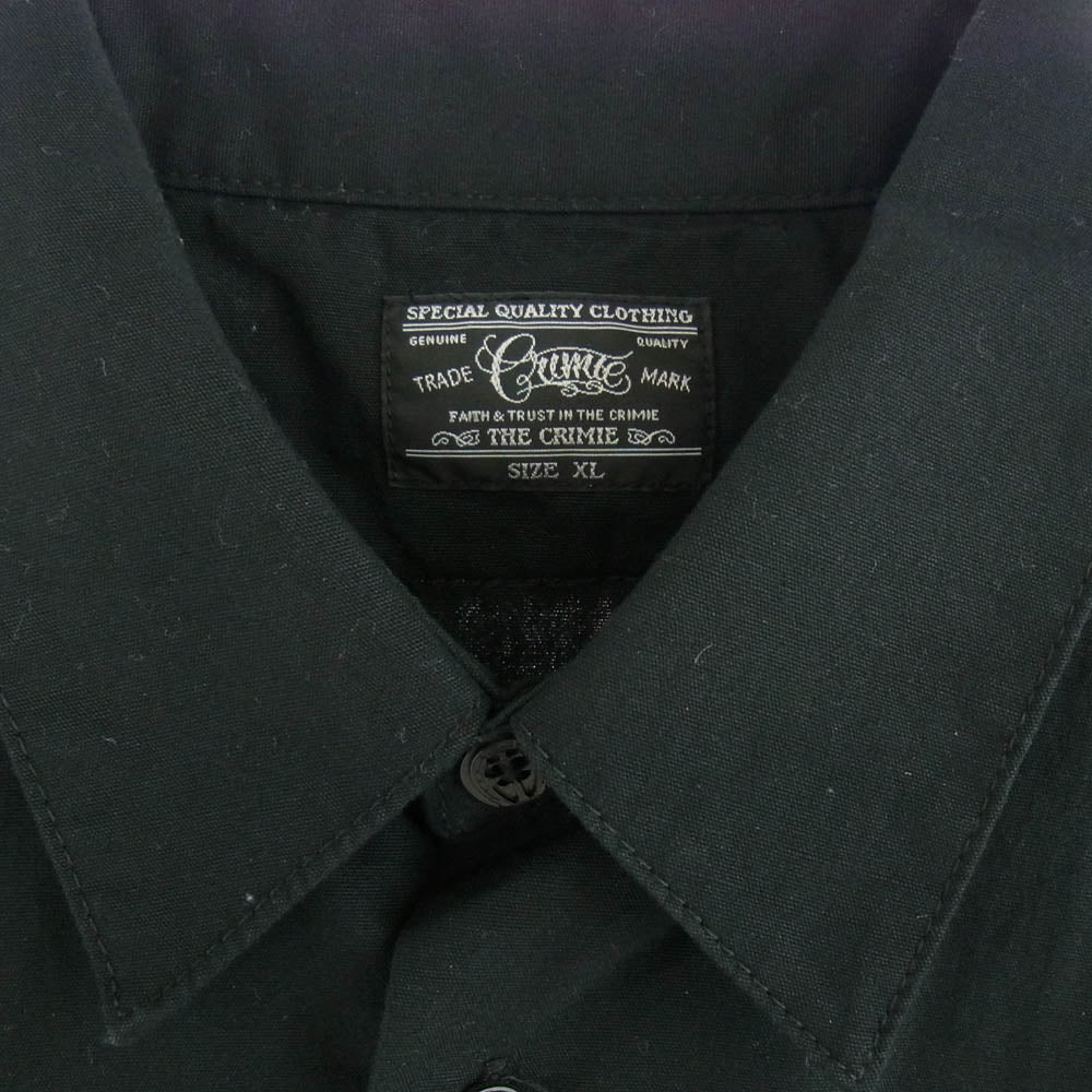 CRIMIE クライミー レオパード 切替 半袖 シャツ ワークシャツ ブラック系 XL【中古】