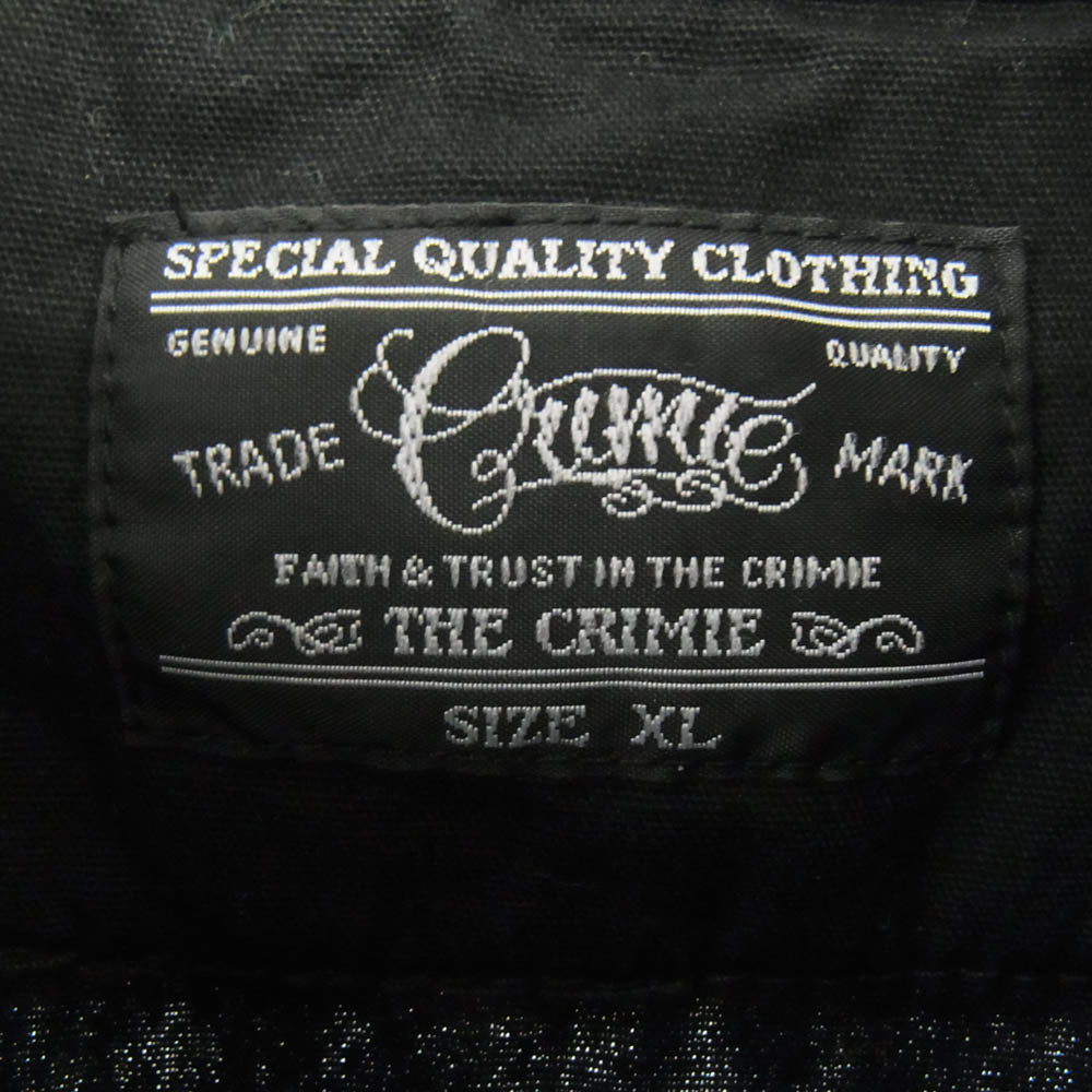 CRIMIE クライミー レオパード 切替 半袖 シャツ ワークシャツ ブラック系 XL【中古】