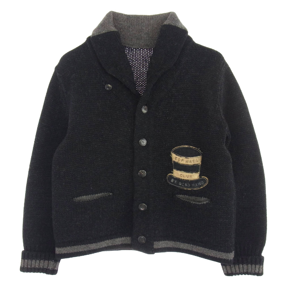 BY GLADHAND バイグラッドハンド 12AW byGH-12-FW-10 ショールカラー ウール カーディガン ブラック系【中古】