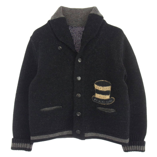BY GLADHAND バイグラッドハンド 12AW byGH-12-FW-10 ショールカラー ウール カーディガン ブラック系【中古】