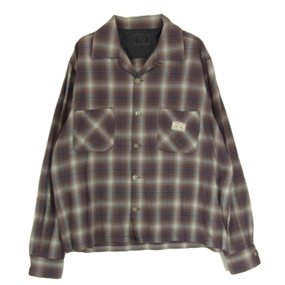 ブル オリジナル 11AW BSMG-11-FW-06 長袖 オープンカラー チェック シャツ ブラウン系 XL【中古】
