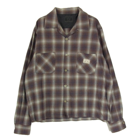 ブル オリジナル 11AW BSMG-11-FW-06 長袖 オープンカラー チェック シャツ ブラウン系 XL【中古】