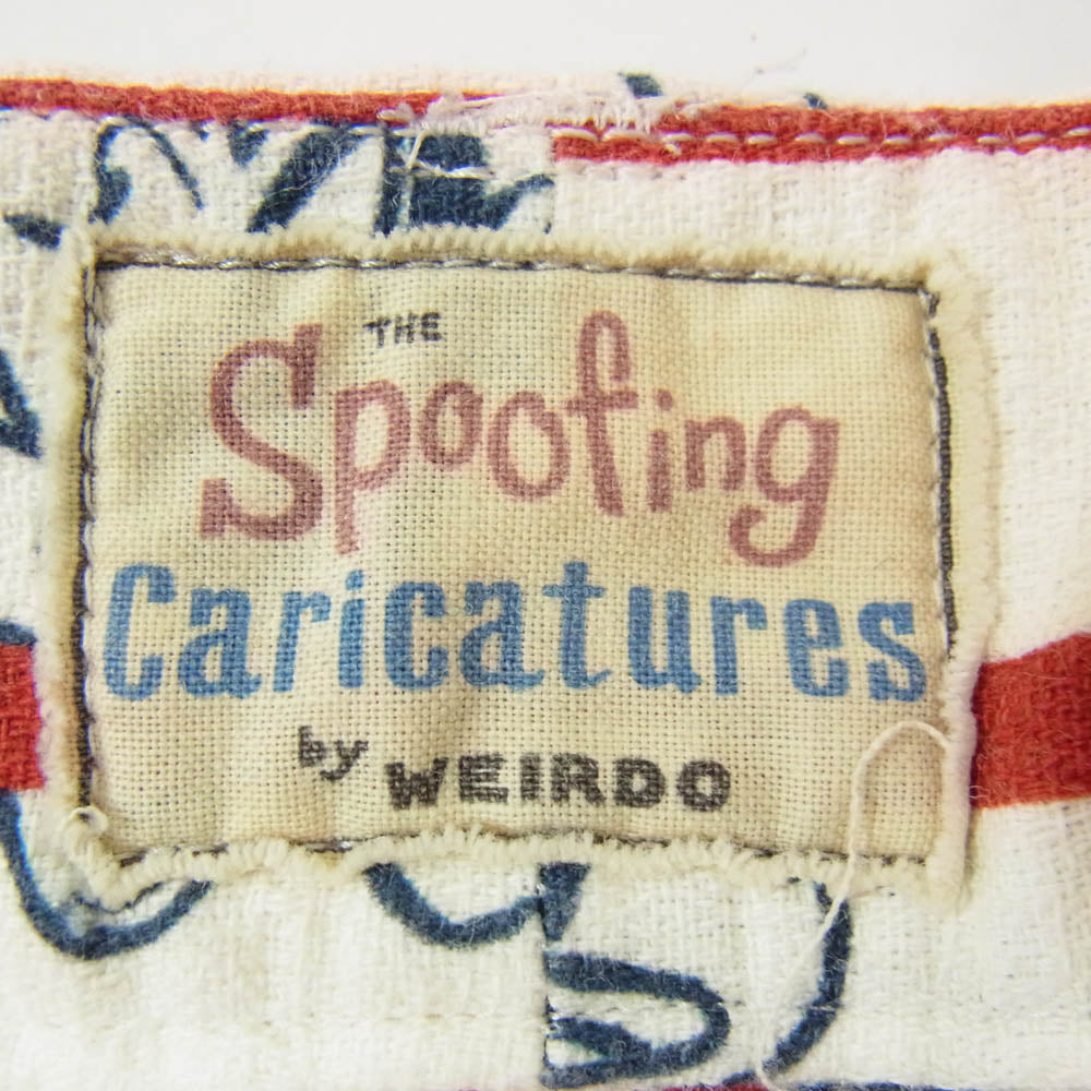 WEIRDO ウィアード 13SS WRD-13-SS-41 Spoofing Caricatures ジェイル ストライプ ショーツ ハーフ パンツ ホワイト系 2XL【中古】