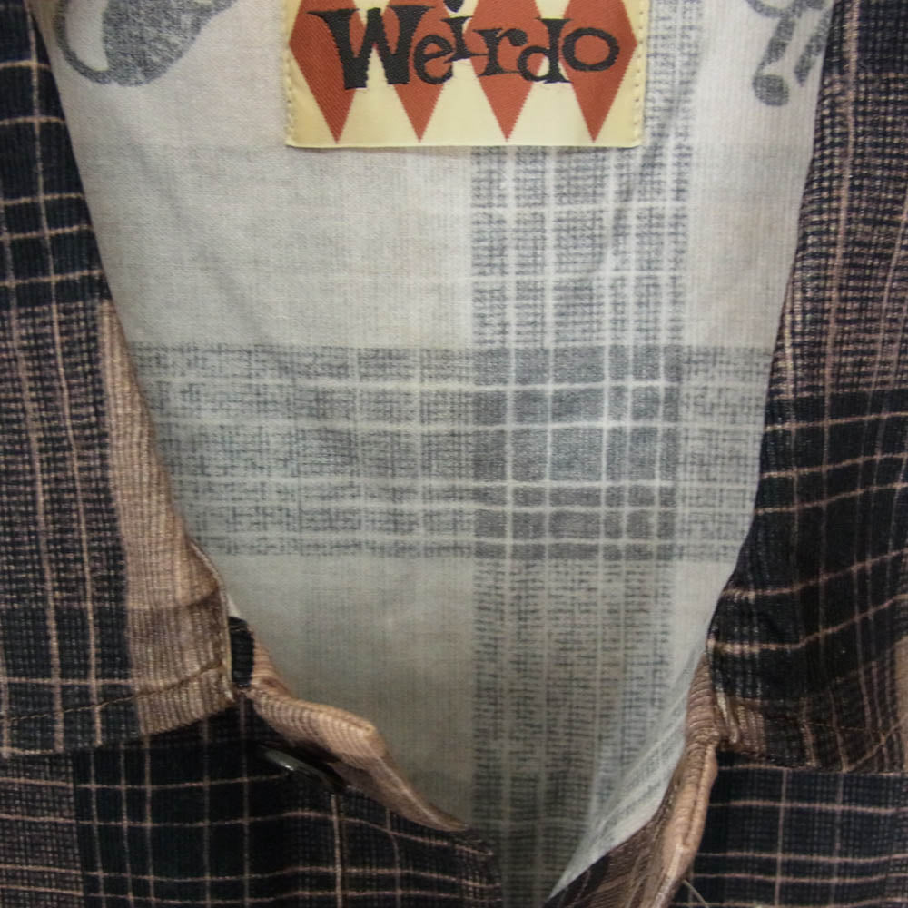 WEIRDO ウィアード 12AW WRD-12-AW-20 MAUS CHECK LS SHIRTS マウス 長袖 チェック シャツ ブラウン系 2XL【中古】