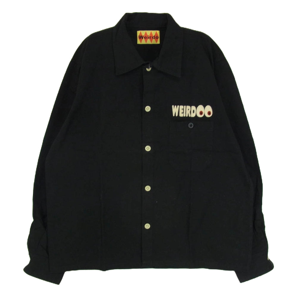 WEIRDO ウィアード 11AW WRD-11-FW-12 KEY THE LOCK AGAIN 刺繍 長袖 シャツ ブラック系 XL【中古】