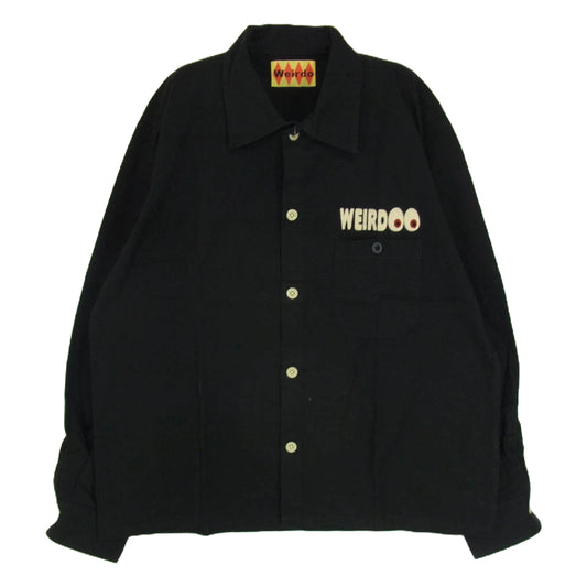 WEIRDO ウィアード 11AW WRD-11-FW-12 KEY THE LOCK AGAIN 刺繍 長袖 シャツ ブラック系 XL【中古】