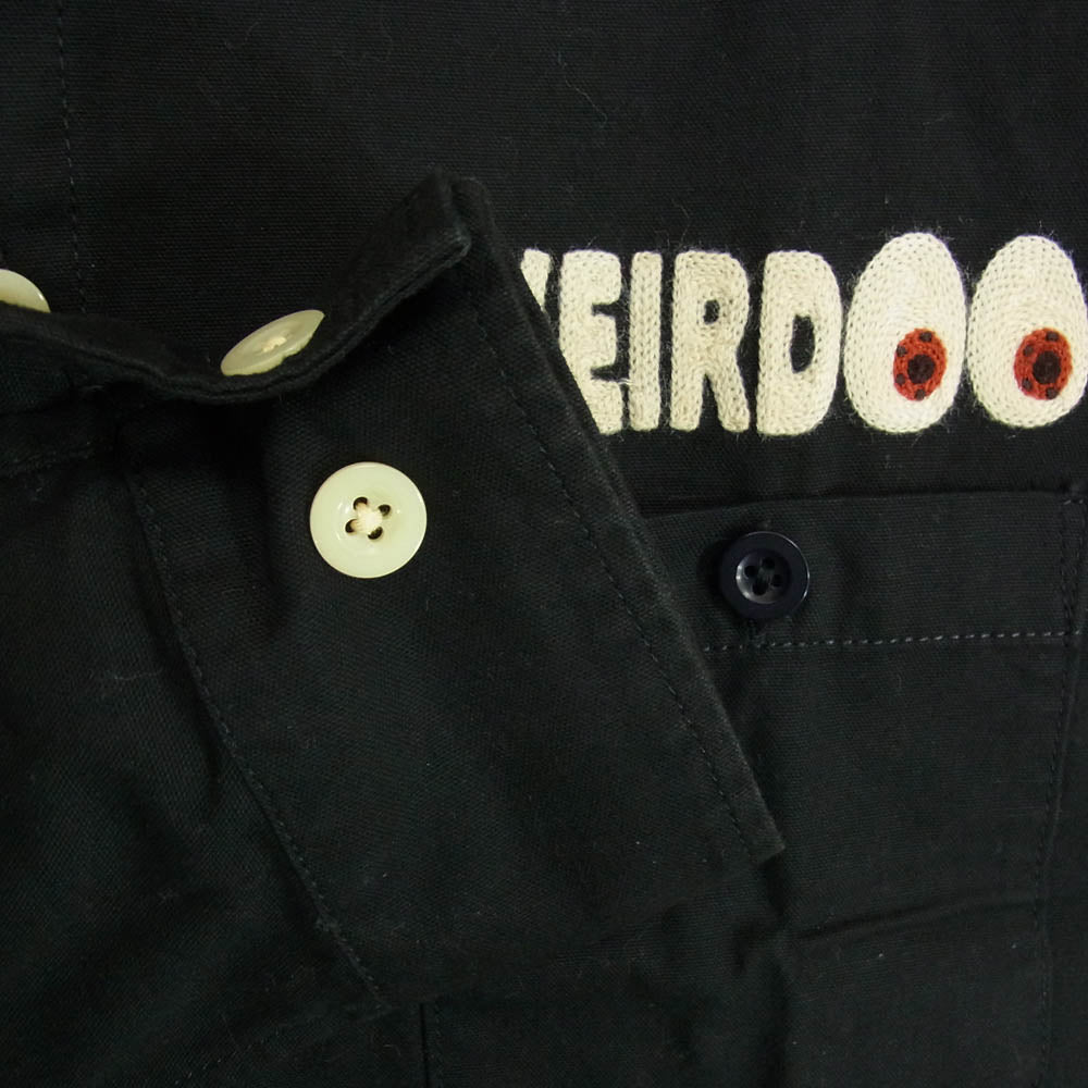WEIRDO ウィアード 11AW WRD-11-FW-12 KEY THE LOCK AGAIN 刺繍 長袖 シャツ ブラック系 XL【中古】