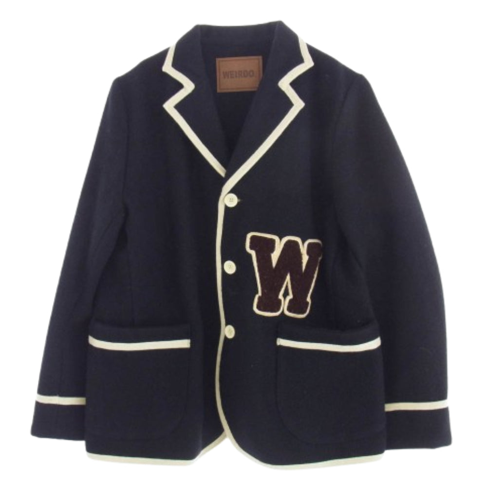 WEIRDO ウィアード 13AW WRD-13-AW-11 3B WOOL JACKET 3ボタン ウール テーラード Wワッペン ジャケット ブラック系 XL【中古】