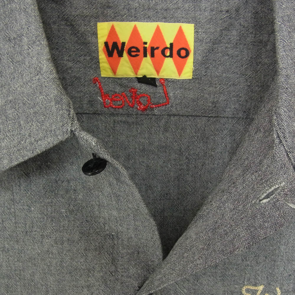 WEIRDO ウィアード 刺繡 ロングスリーブ 長袖 シャツ グレー系 XL【中古】