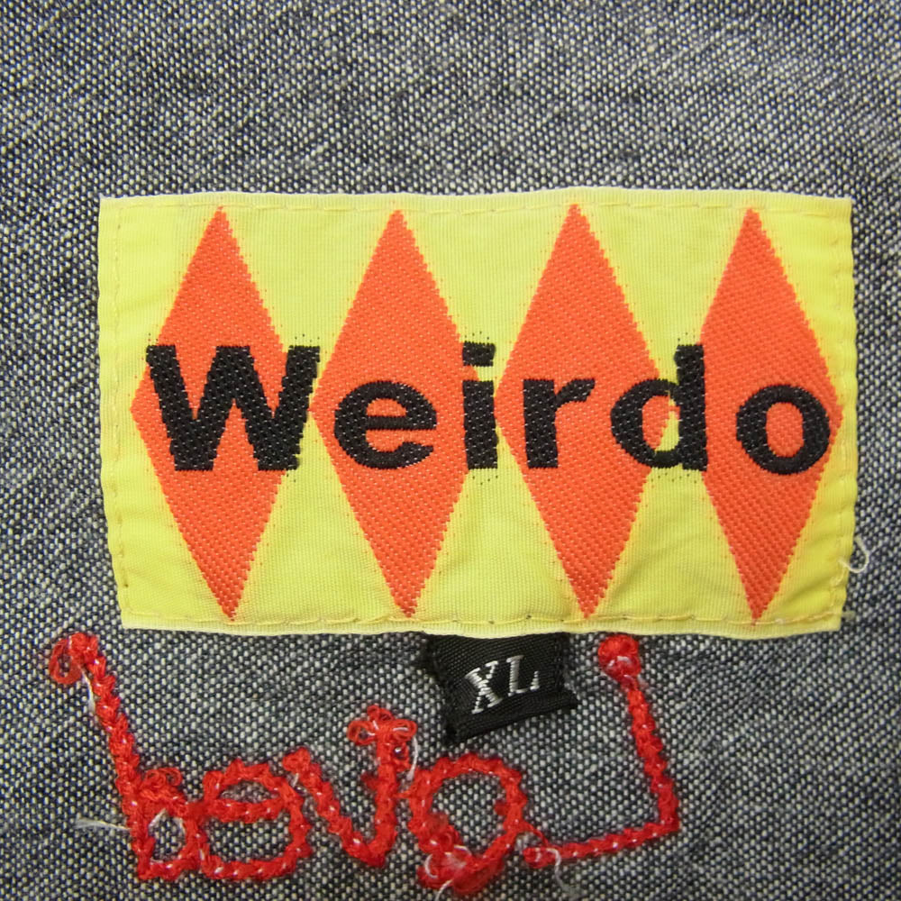 WEIRDO ウィアード 刺繡 ロングスリーブ 長袖 シャツ グレー系 XL【中古】