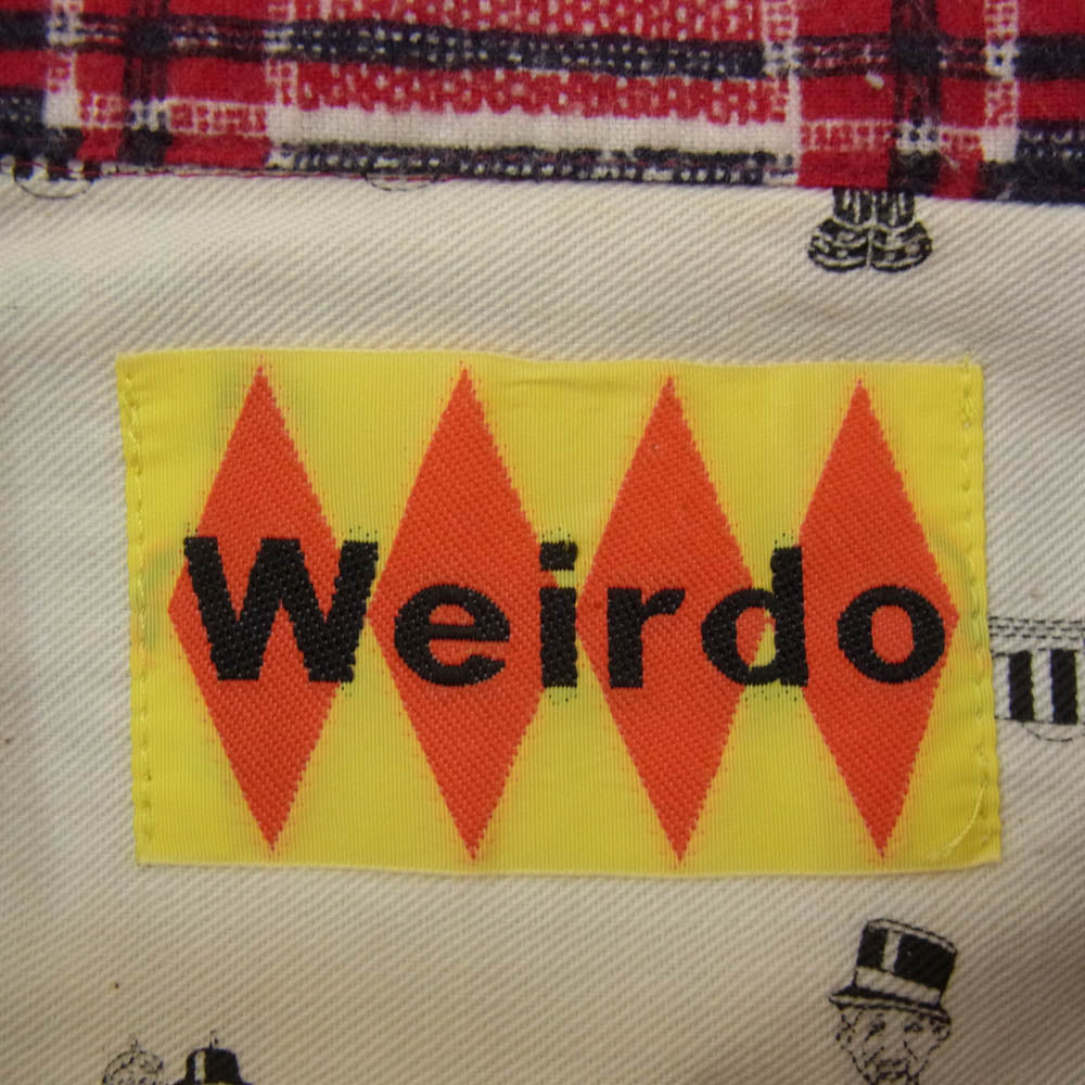 WEIRDO ウィアード 11AW WRD-11-FW-13 プリントネル チェック オープンカラー 長袖 シャツ レッド系 XL【中古】