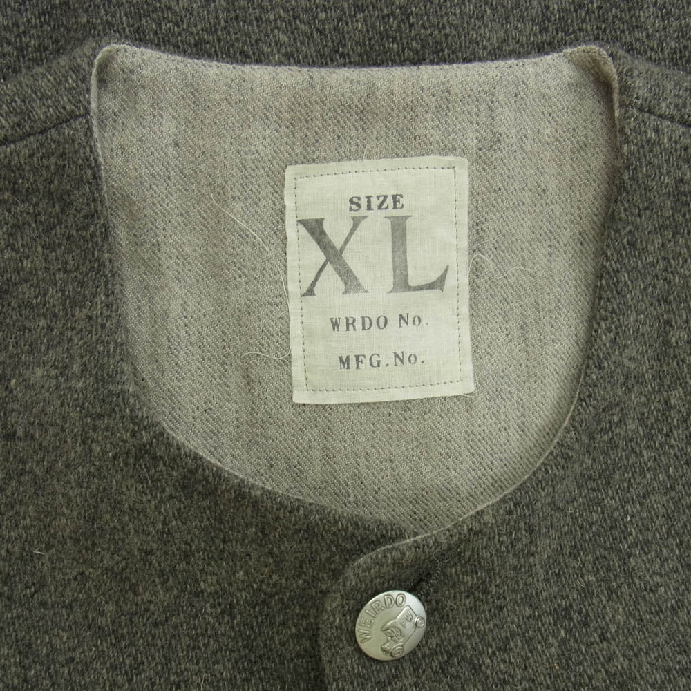 WEIRDO ウィアード 14AW WRD-14-AW-06 リネン混 ウール ベスト ジャケット グレー系 XL【中古】