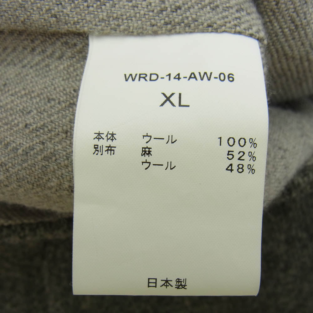 WEIRDO ウィアード 14AW WRD-14-AW-06 リネン混 ウール ベスト ジャケット グレー系 XL【中古】