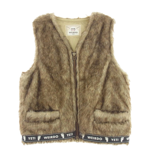 WEIRDO ウィアード 16AW WRD-16-AW-04 YETI VEST フェイクファー イエティ ベスト ブラウン系 XXL【中古】