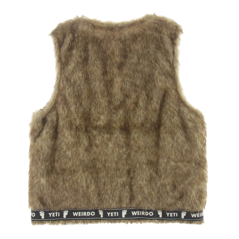 WEIRDO ウィアード 16AW WRD-16-AW-04 YETI VEST フェイクファー イエティ ベスト ブラウン系 XXL【中古】