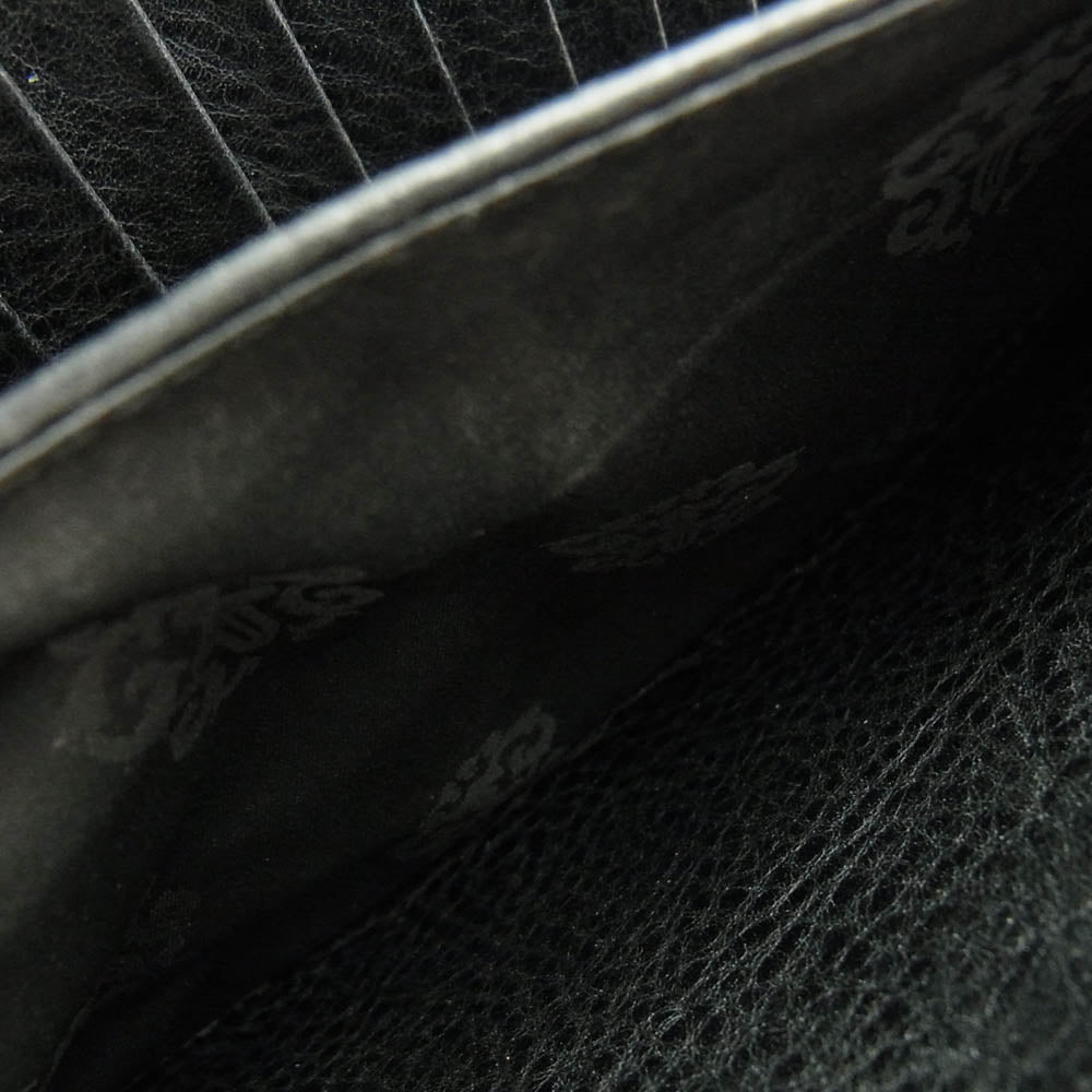 CHROME HEARTS クロムハーツ（原本無） ZIP ORGANIZER QUILTED オーガナイザー セメタリークロスパッチ キルティング レザーウォレット ブラック系【中古】
