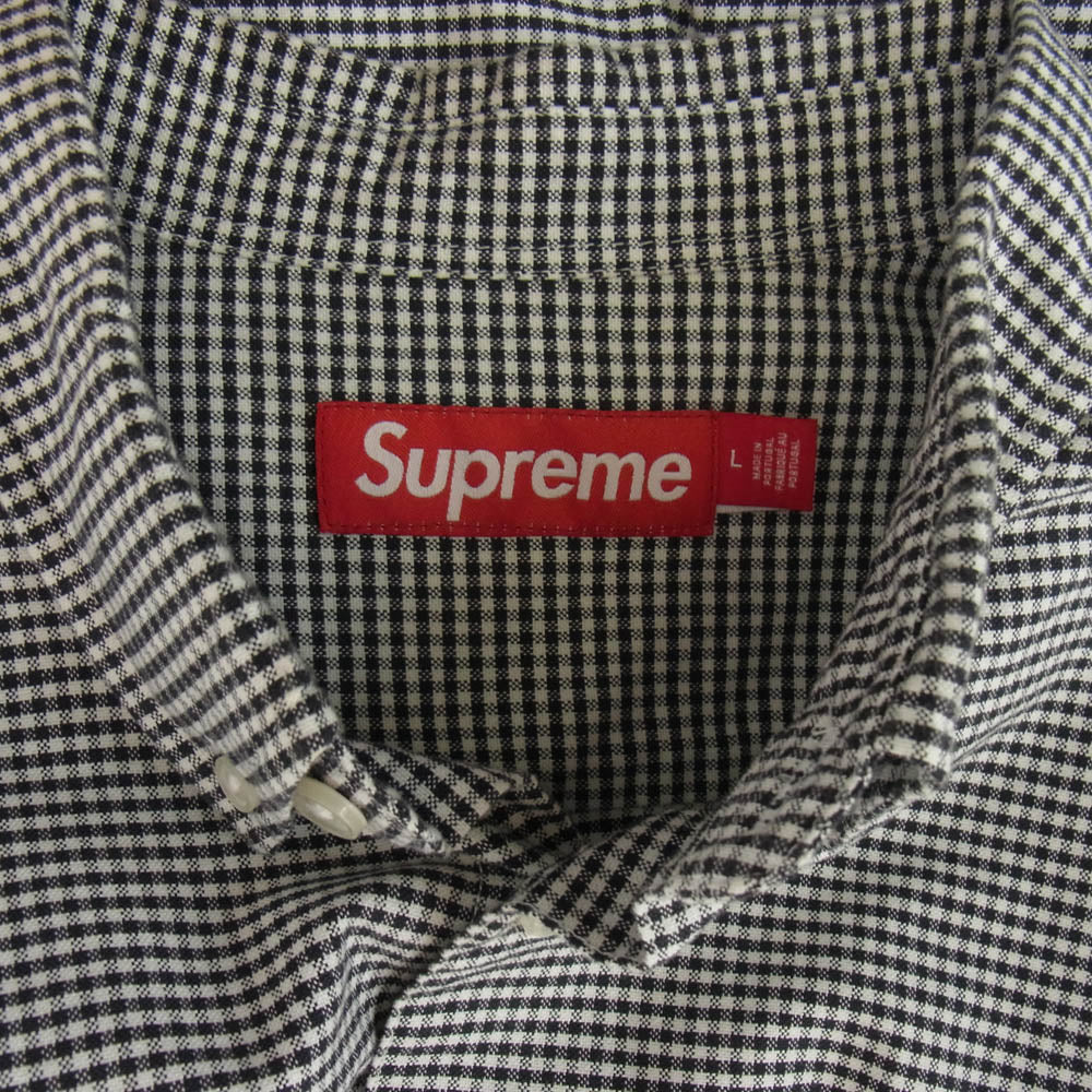 Supreme シュプリーム 24SS Loose Fit Oxford S/S Shirts Gingham ブラック系 ホワイト系 L【中古】