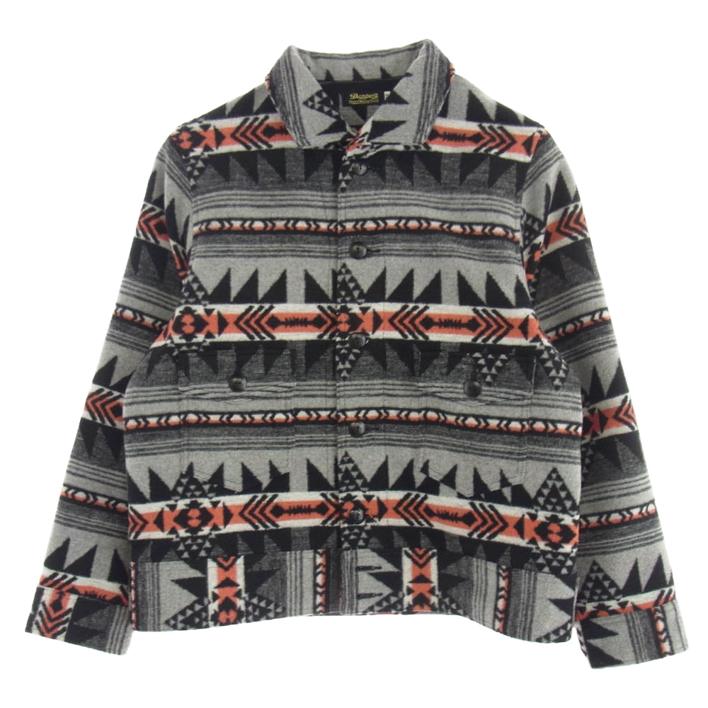 DAPPER'S ダッパーズ Native Pattern Blanket A-1 Style Jacket ブランケット ジャケット グレー系 40【中古】