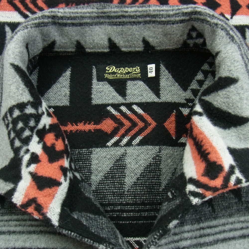 DAPPER'S ダッパーズ Native Pattern Blanket A-1 Style Jacket ブランケット ジャケット グレー系 40【中古】