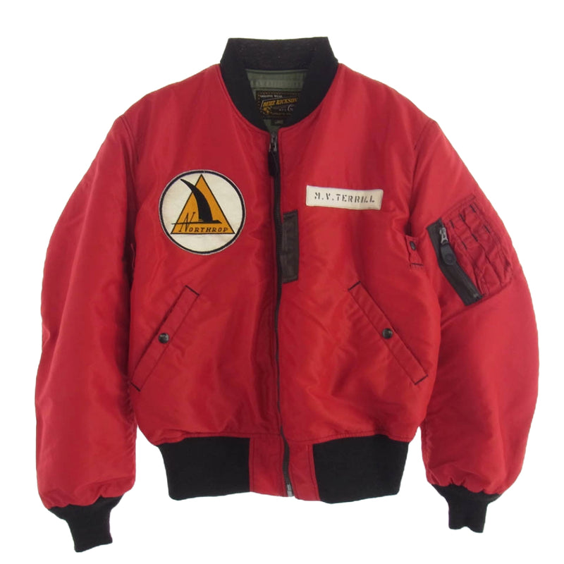 Buzz Rickson's バズリクソンズ BR13905 Type RED MA-1 NORTHROP PATCH ノースロップ パッチ フライト ジャケット レッド系 カーキ系 L【中古】