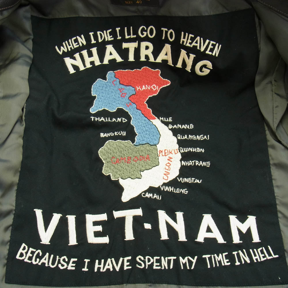 Buzz Rickson's バズリクソンズ BR80559 東洋エンタープライズ55周年限定モデル Type G-1 VIETNAM EMB’D LINING  G-1 レザー フライト ジャケット ブラウン系 40【中古】